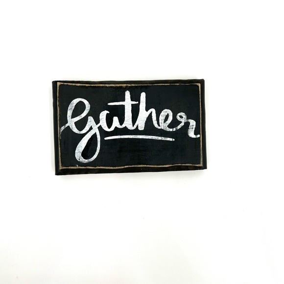 Wooden Gather Home Decor Teacher Reading Nook Cook Kitchen Farmhouse Sign - Picture 1 of 10